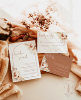 Terracotta Wedding Invitation Template | Minimalist Wedding Invite