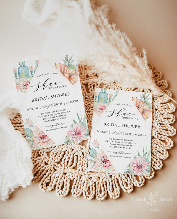 Fiesta Bridal Shower Editable Invitation Template | Southwestern Shower Invite 