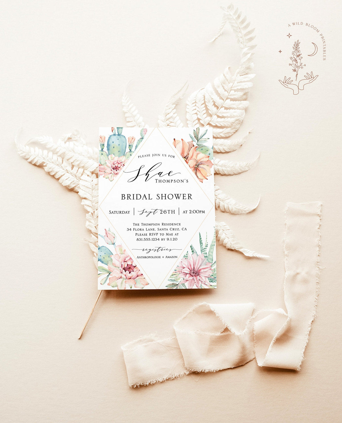 Fiesta Bridal Shower Editable Invitation Template | Southwestern Shower Invite
