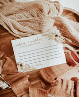 Advice and Wishes Card | Pampas Grass Baby Shower