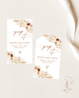 Pop When She Pops Tag | Mini Champagne Bottle Tag Template
