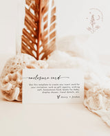 Minimalist Enclosure Card | Modern Wedding Invite Insert 