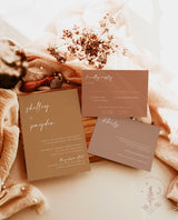 Burnt Orange Wedding Invitation | Minimalist Desert Sand Wedding Invite