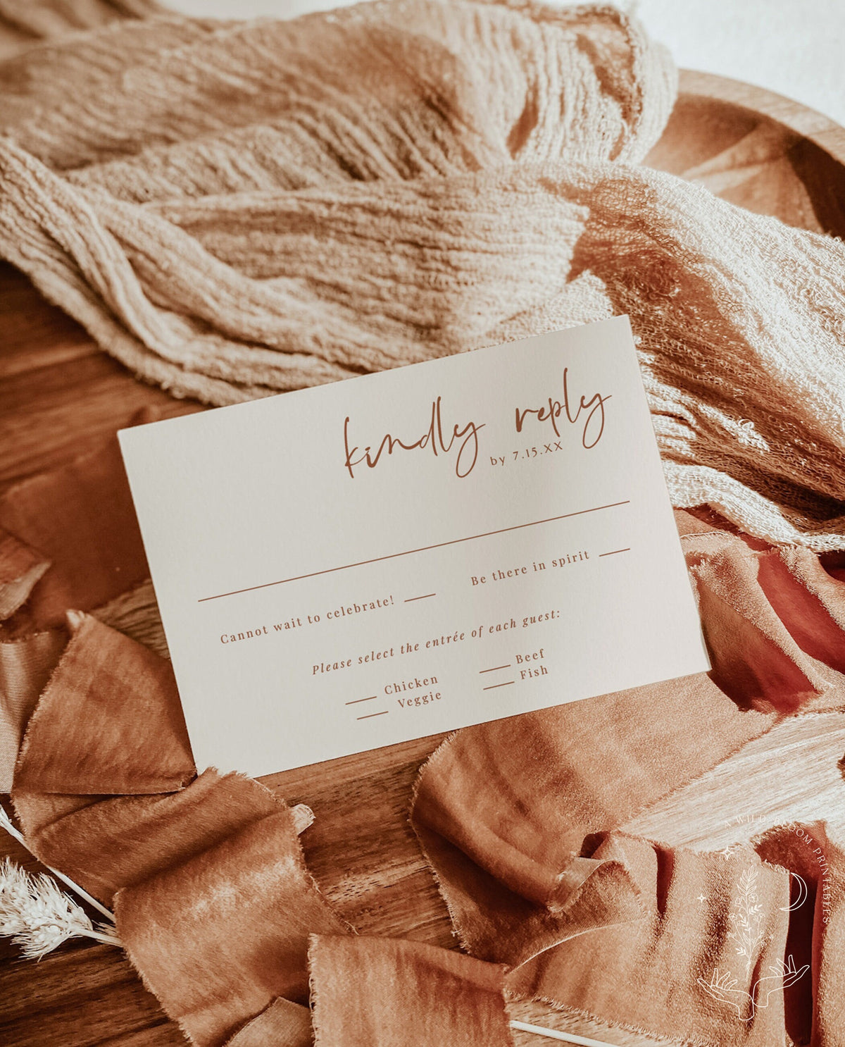 Minimalist RSVP Card | Modern Wedding Response Card
