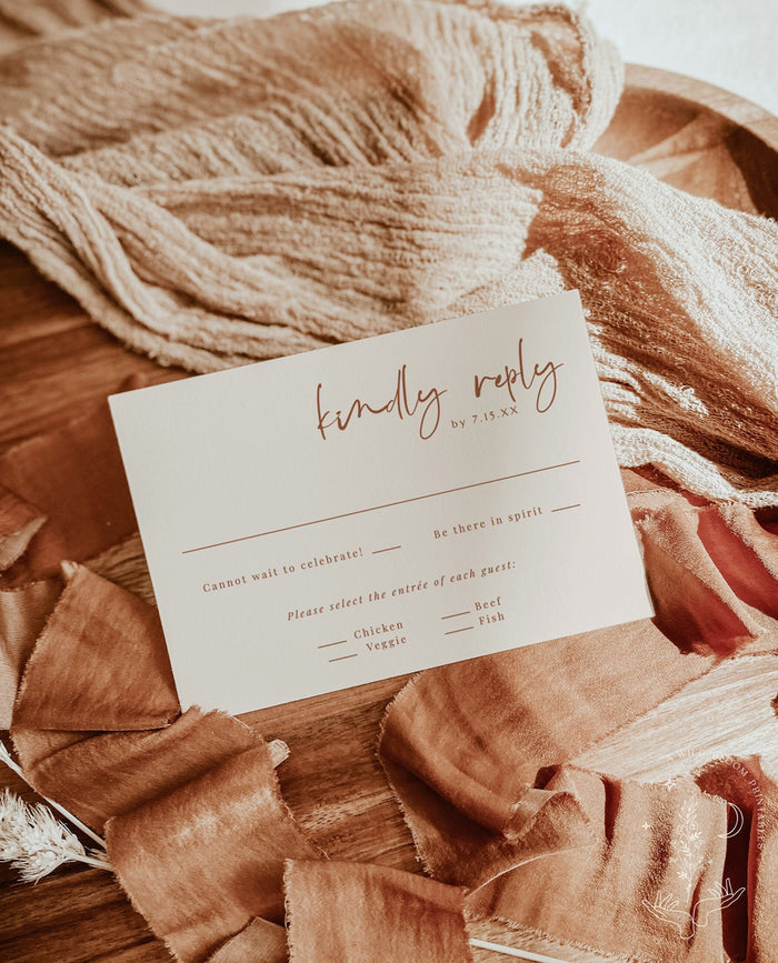 Minimalist RSVP Card | Modern Wedding Response Card