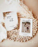 Fall Photo Save the Date Template | Rustic Save the Date Template