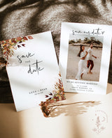 Fall Photo Save the Date Template | Rustic Save the Date Template 