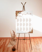 Fall Wedding Seating Chart | Burnt Orange Seating Chart