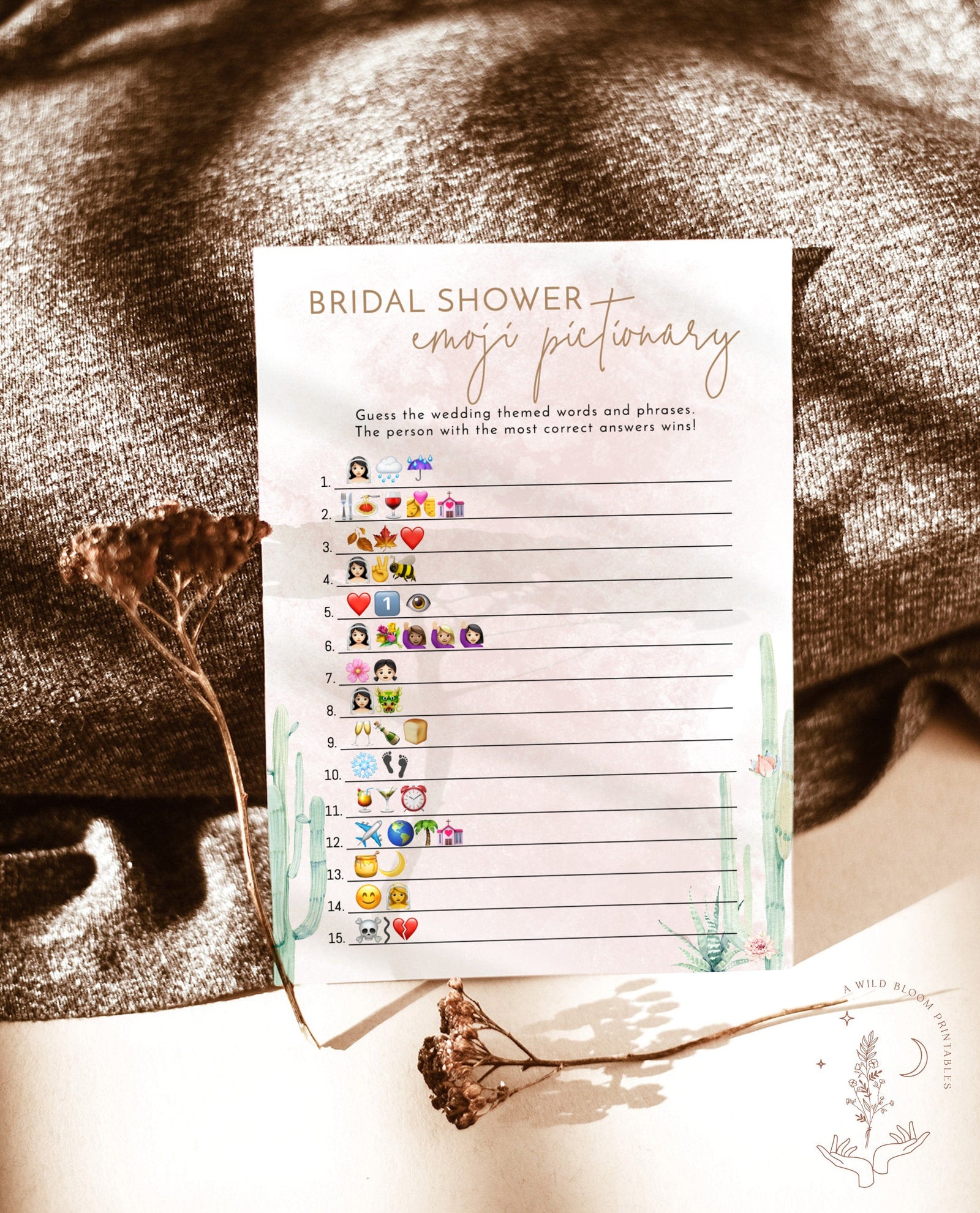 emoji-pictionary-game-bridal-shower-emoji-pictionary-wild-bloom-design-studio for Free Printable Bridal Shower Emoji Game Emoji Pictionary Game | Bridal Shower Emoji Pictionary – Wild Bloom Design Studio for Free Printable Bridal Shower Emoji Game