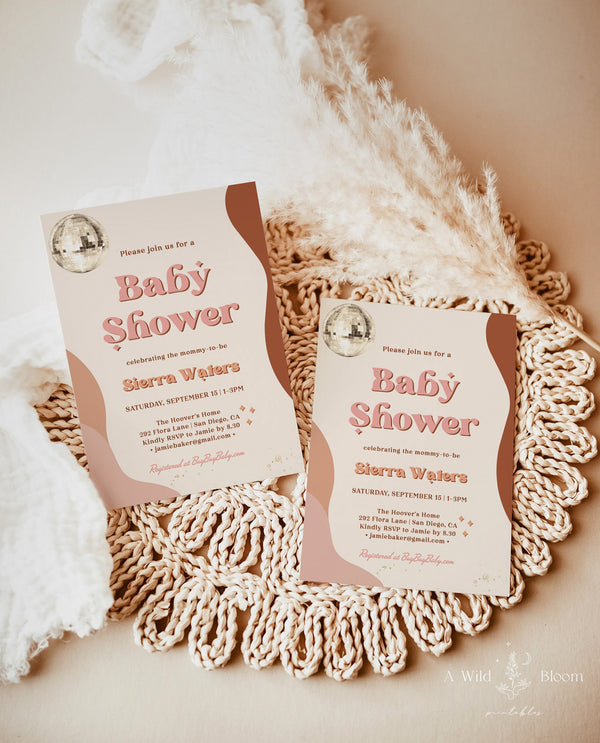 Retro Baby Shower Invite | 70s Baby Shower 