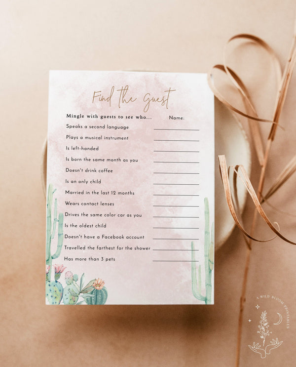 Find the Guest Shower Game | Editable Boho Game Template 
