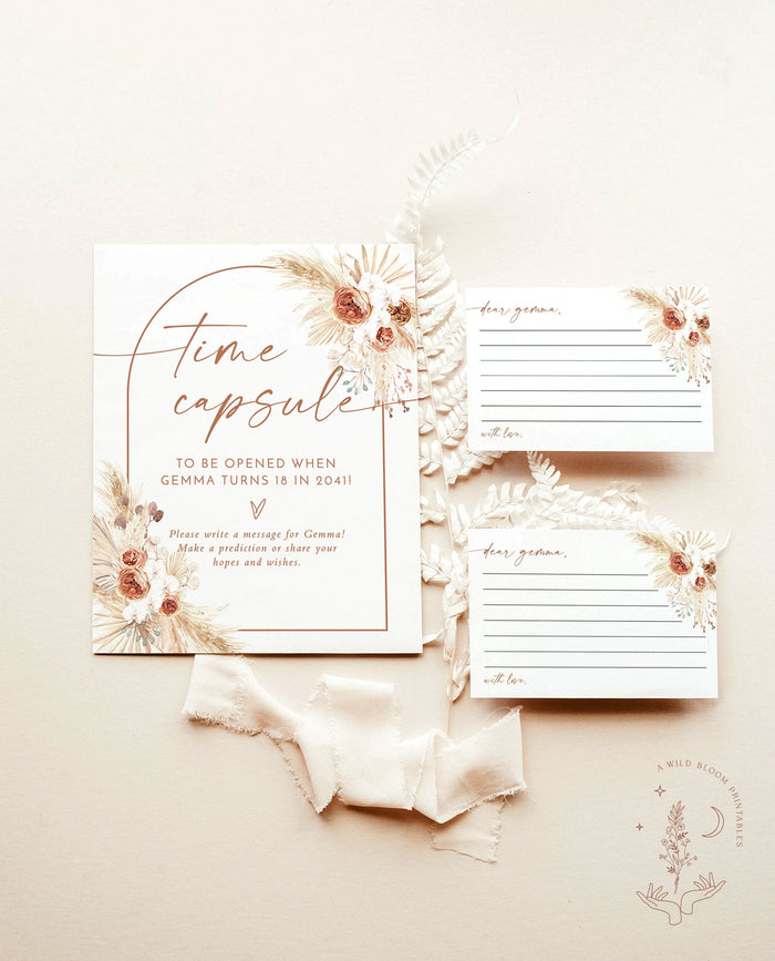 Boho Time Capsule | Pampas Grass Baby Shower
