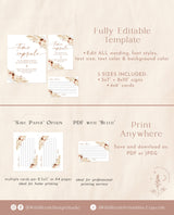 Boho Time Capsule | Pampas Grass Baby Shower | Girl Baby Shower | First Birthday Time Capsule | Bohemian Baby Shower | Editable Template A4