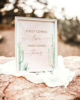 First Comes Love Then Comes Tacos Sign | Bridal Brunch Taco Bar Sign