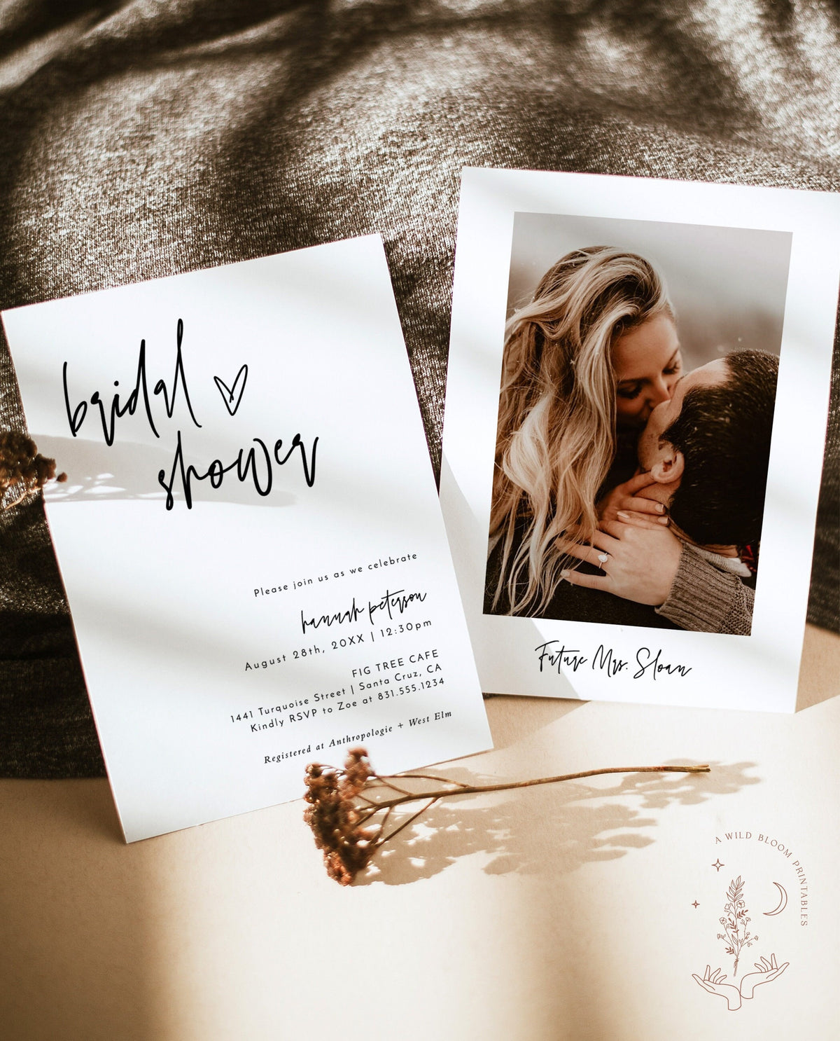 Minimalist Bridal Shower Invitation | Boho Bridal Shower Invite