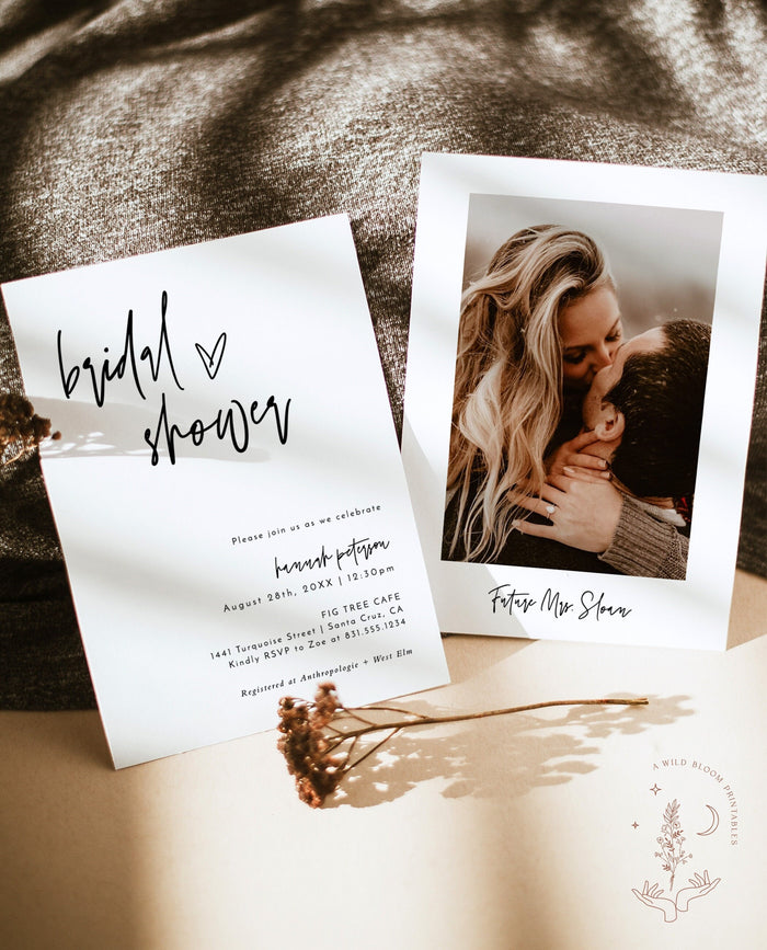 Minimalist Bridal Shower Invitation | Boho Bridal Shower Invite