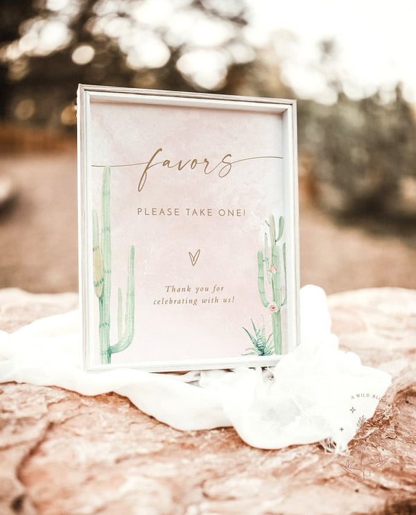 Fiesta Favors Sign | Desert Boho Favors Wedding Sign Template 