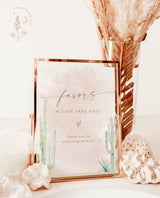 Fiesta Favors Sign | Desert Boho Favors Wedding Sign Template