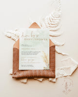 Pampas Grass Drive By Baby Shower Invite | Baby Boy Shower Template