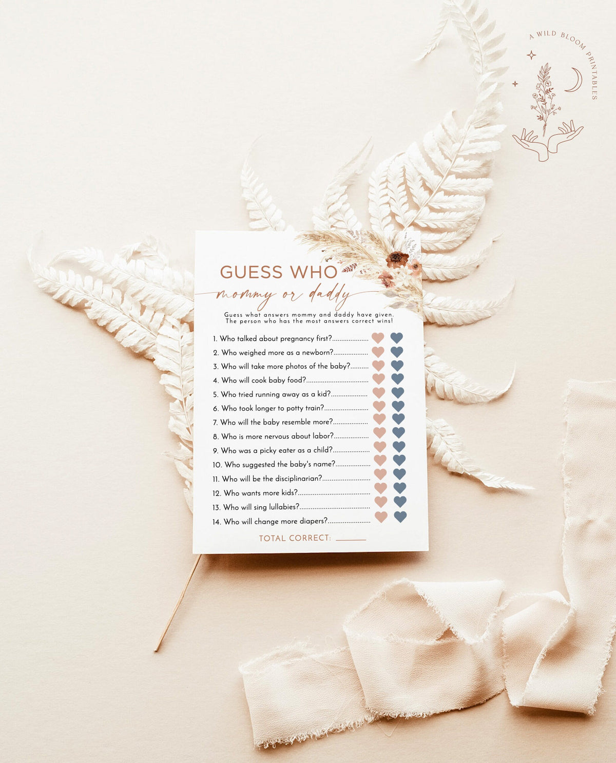 Baby Shower Guess Who Game | Boho Baby Shower