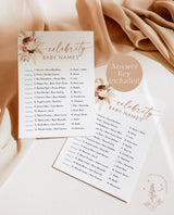 Celebrity Baby Names Game | Pampas Grass Baby Shower Game