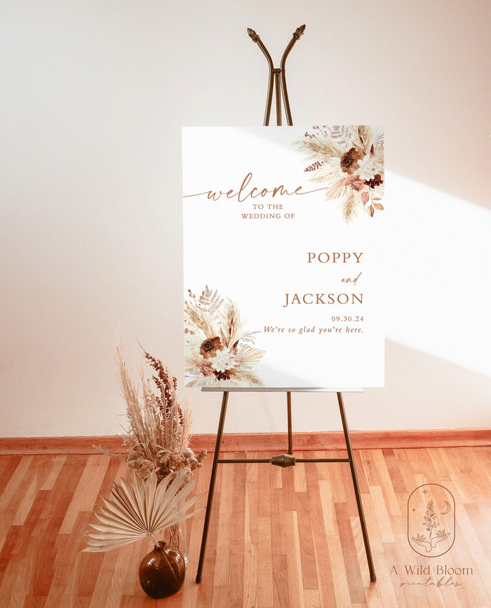 Boho Wedding Welcome Sign Template | Terracotta Wedding Welcome Poster