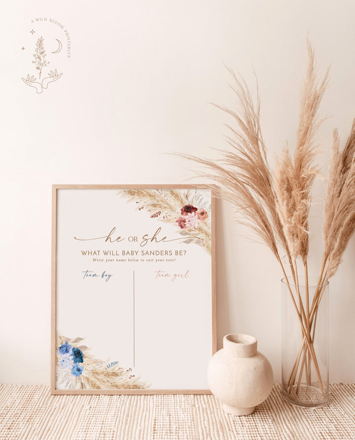 He or She What Will Baby Be Sign | Gender Guess Board