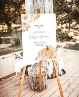 Fall Baby Shower Welcome Sign | Pampas Grass Baby Shower Welcome Poster 