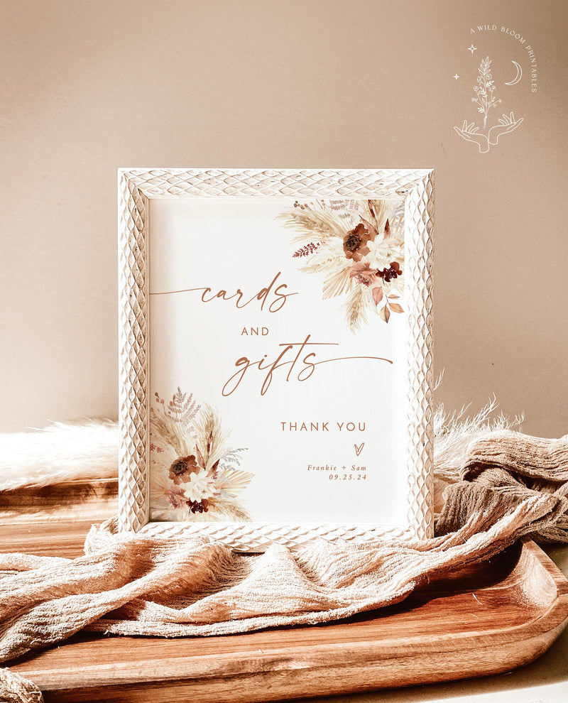 Fall Cards and Gifts Sign | Minimalist Wedding Sign Template 