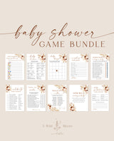 Bohemian Baby Shower Games | Boho Baby Shower Game Bundle