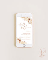 Digital Fall Baby Shower Invite | Boho Girl Baby Shower