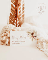 Boho Buffet Card Template | Pampas Grass Buffet Cards
