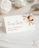 Boho Buffet Card Template | Pampas Grass Buffet Cards