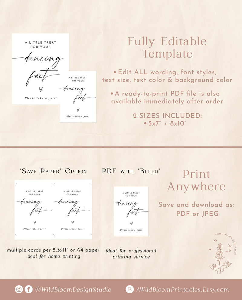 Flip Flop Sign | Minimalist Wedding Dancing Feet Sign – Wild Bloom Design Studio flip-flop-sign-minimalist-wedding-dancing-feet-sign-wild-bloom-design-studio