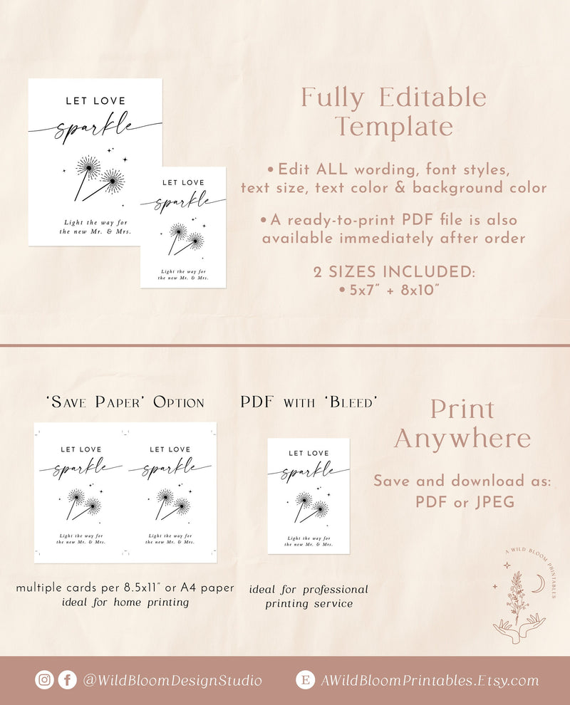 Sparkler Send Off Sign | Let Love Sparkle Sign – Wild Bloom Design Studio sparkler-send-off-sign-let-love-sparkle-sign-wild-bloom-design-studio