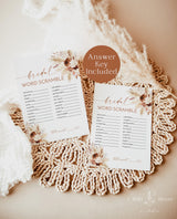 Bridal Word Scramble Game | Fall Boho Bridal Shower Game