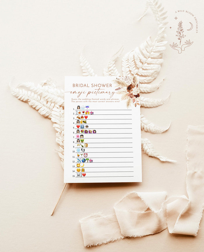 Emoji Picture Game | Bridal Shower Emoji Picture Game