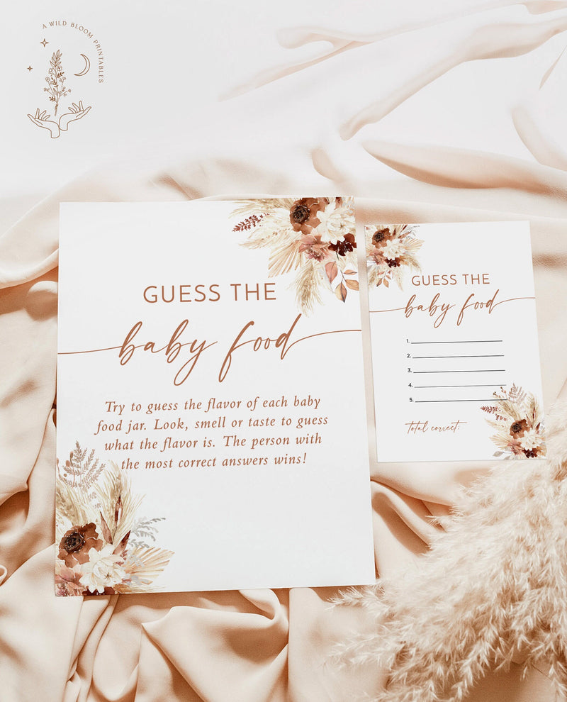 Guess the Baby Food Game | Pampas Grass Baby Shower Game 