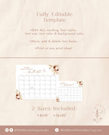 Boho Baby Due Date Calendar Game | Fall Baby Shower Game