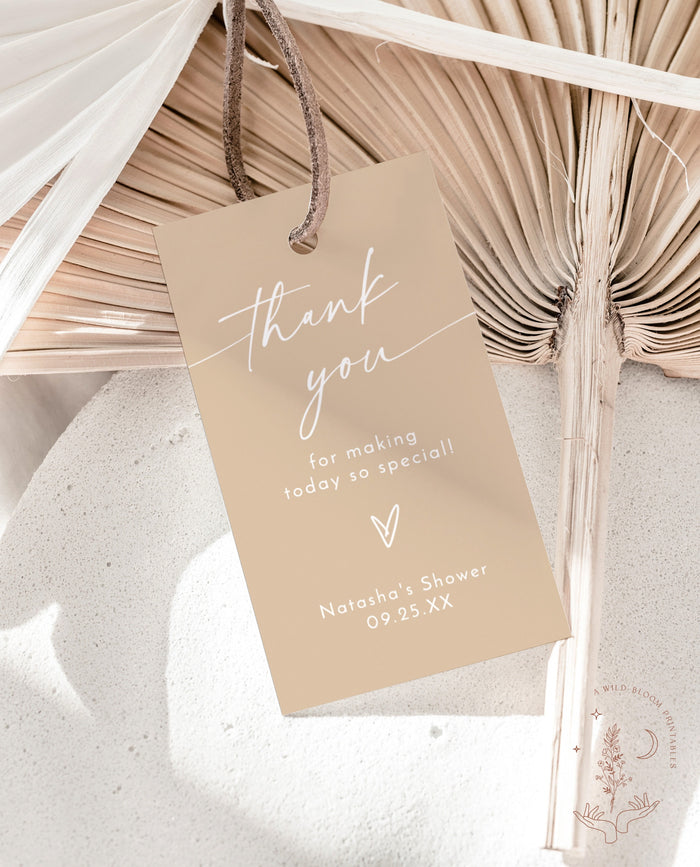 Minimalist Baby Shower Thank You Tags | Gender Neutral Baby Shower