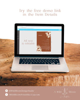 Pampas Grass Wedding Menu Template | Terracotta Wedding Menu