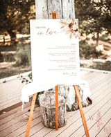 Bohemian Drink Menu Template | Pampas Grass Cocktail Menu
