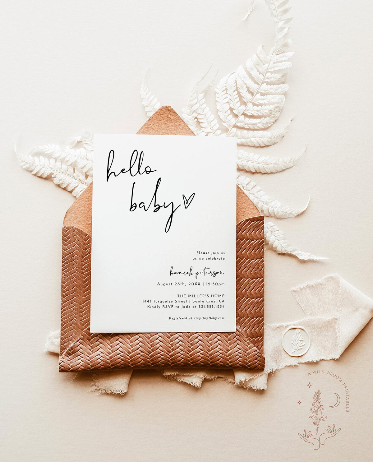 Minimalist Baby Shower Invites | Gender Neutral Baby Shower Invite