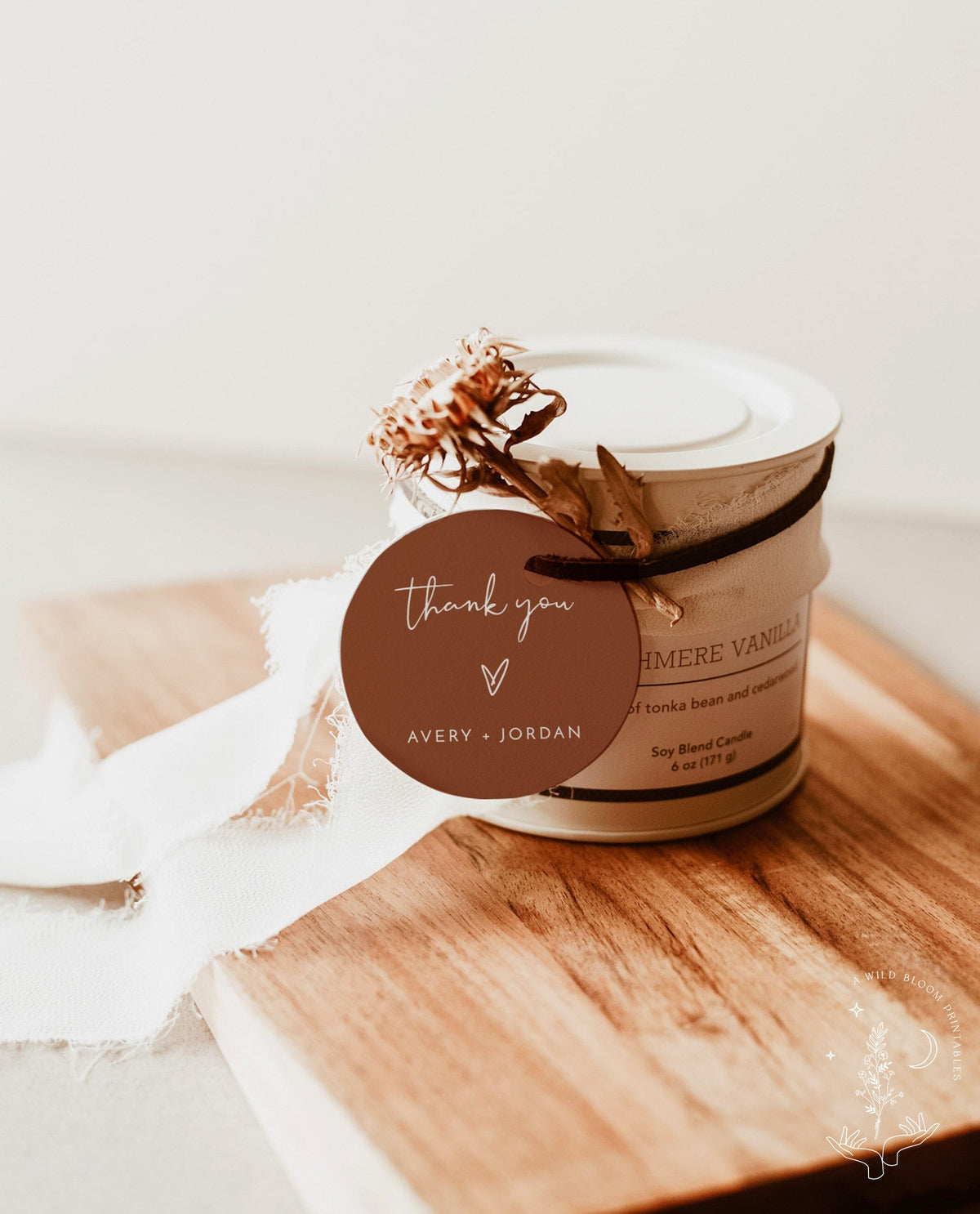 Terracotta Wedding Favor Tag Template | Burnt Orange Wedding Favor Tags