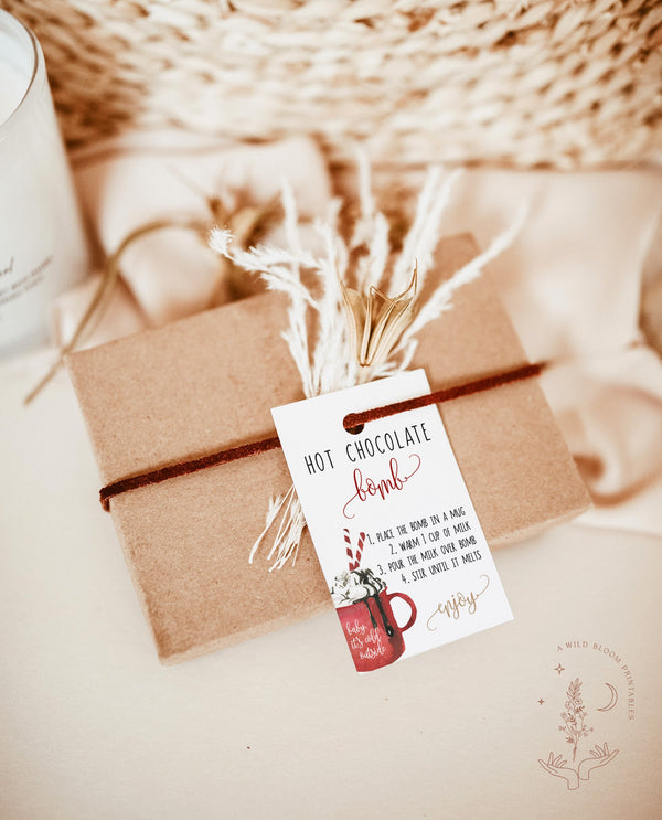 Christmas Hot Chocolate Bomb Tag | Cocoa Favor Tags 