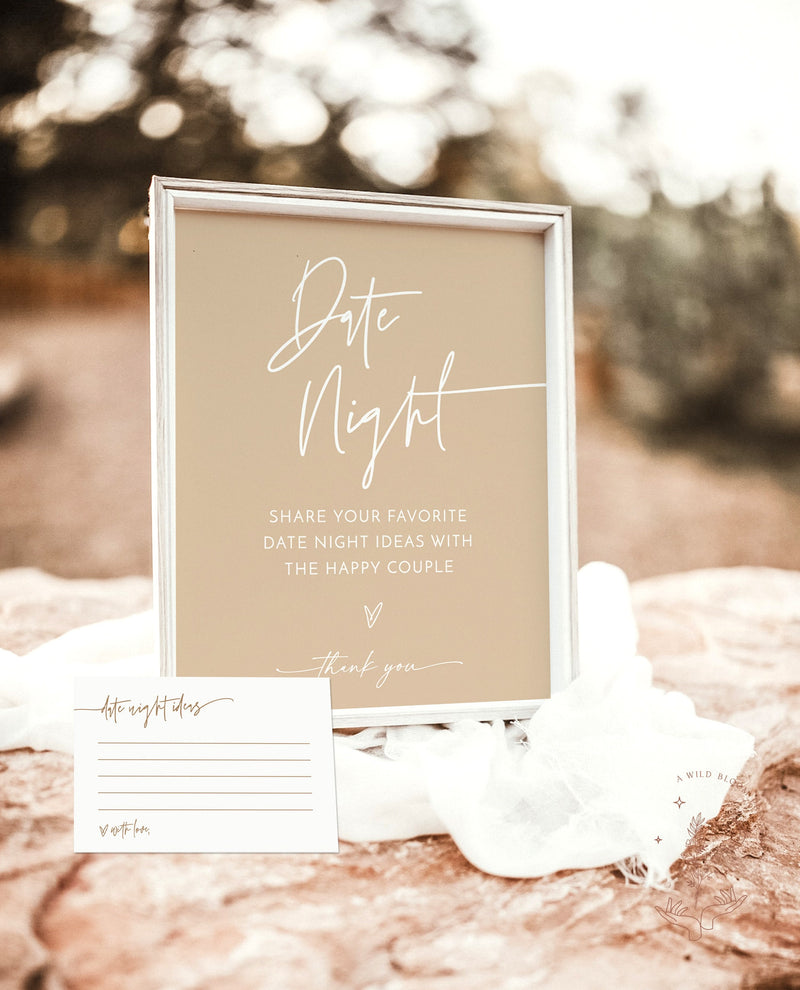 Bridal Shower Date Night Ideas | Date Night Ideas Sign 