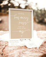Boho Guess How Many Kisses For The Soon To Be Mrs | Beige Bridal Shower Game