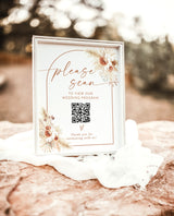 Wedding Program QR Code Sign | Boho Wedding QR Code