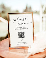 Wedding Program QR Code Sign | Minimalist Wedding QR Code