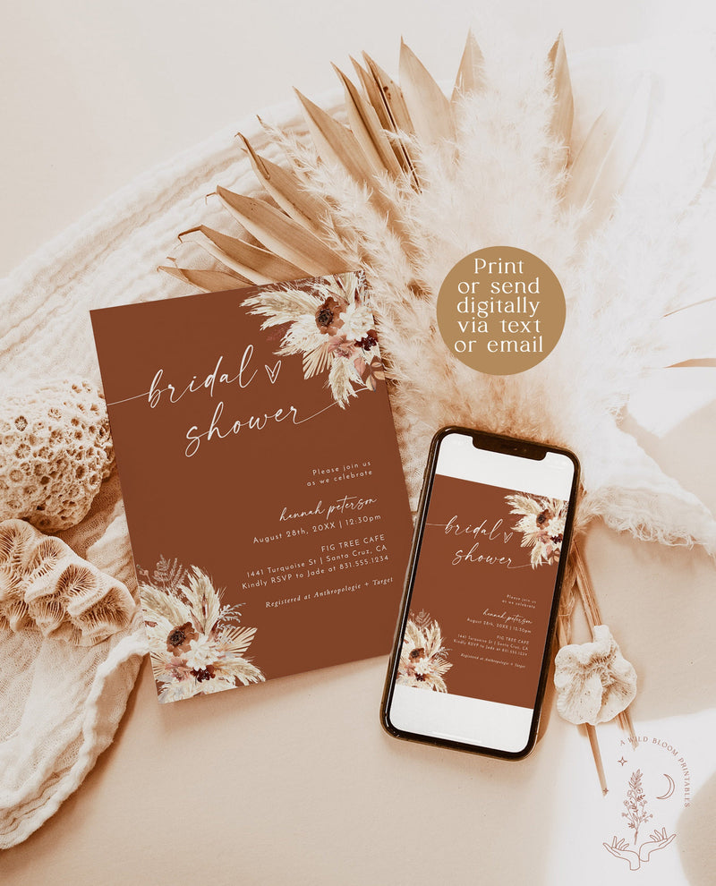 Boho Bridal Shower Invitation | Fall Bridal Shower Invite – Wild Bloom Design Studio boho-bridal-shower-invitation-fall-bridal-shower-invite-wild-bloom-design-studio